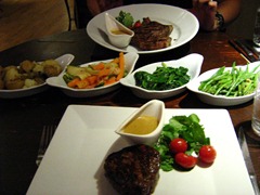 Steak, steak and veggies